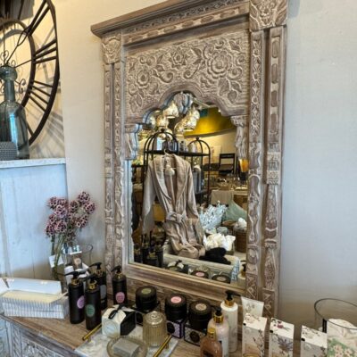 Espejo portal madera tallado chico