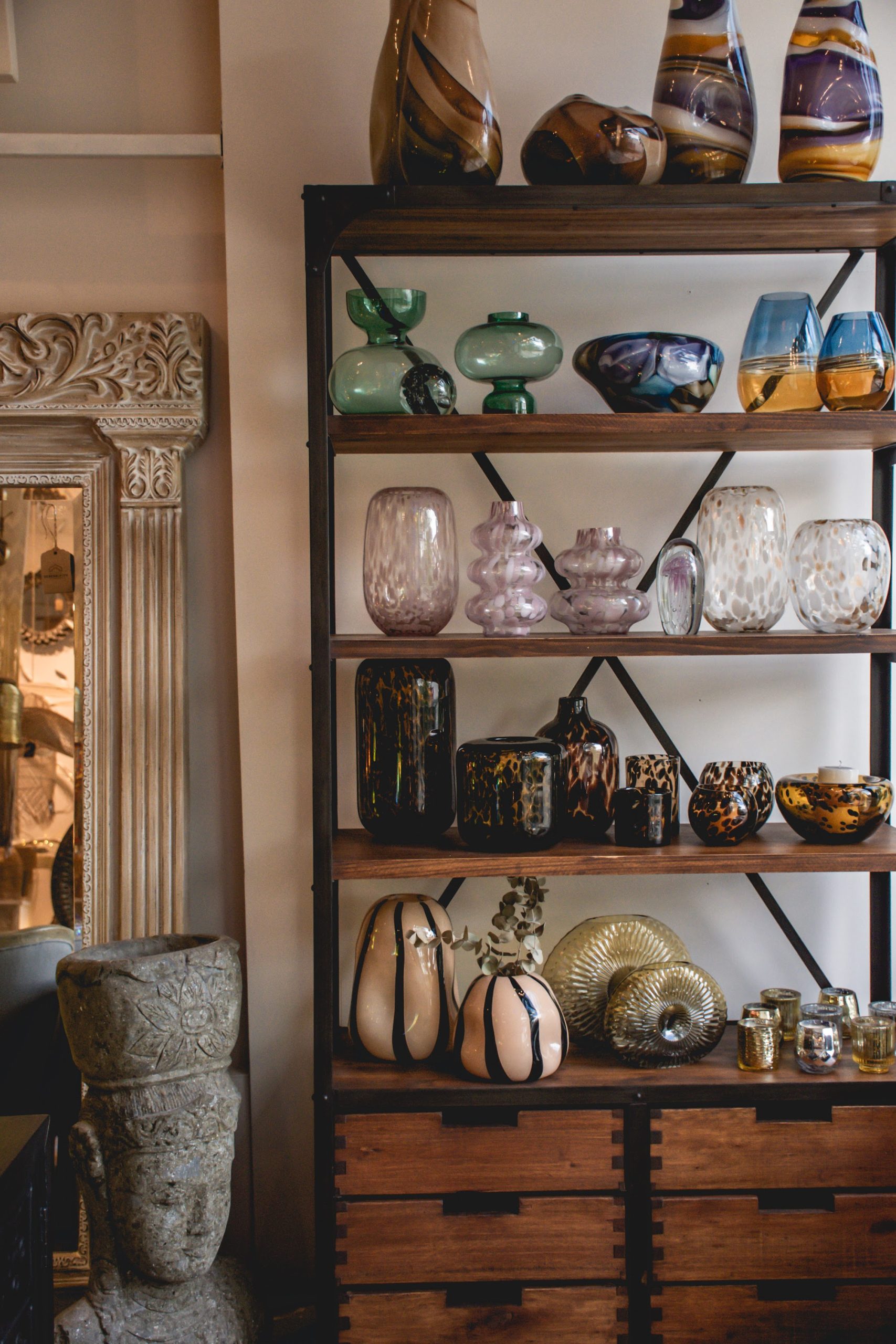 Estantería de hierro y madera con 6 cajones - Serendipity Home